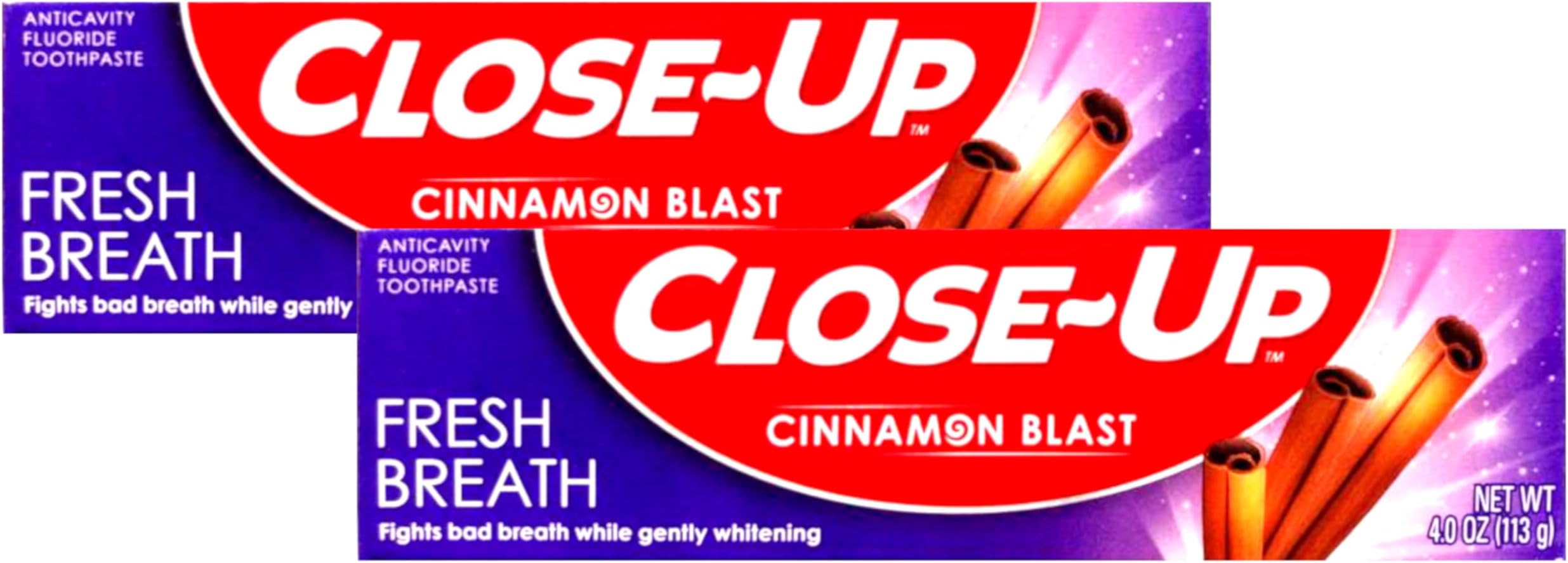 Anti-Cavity Fluoride Toothpaste Freshening Gel with Ultra Cinnamon Flavor Blast, 4.0 oz, 2-Pack