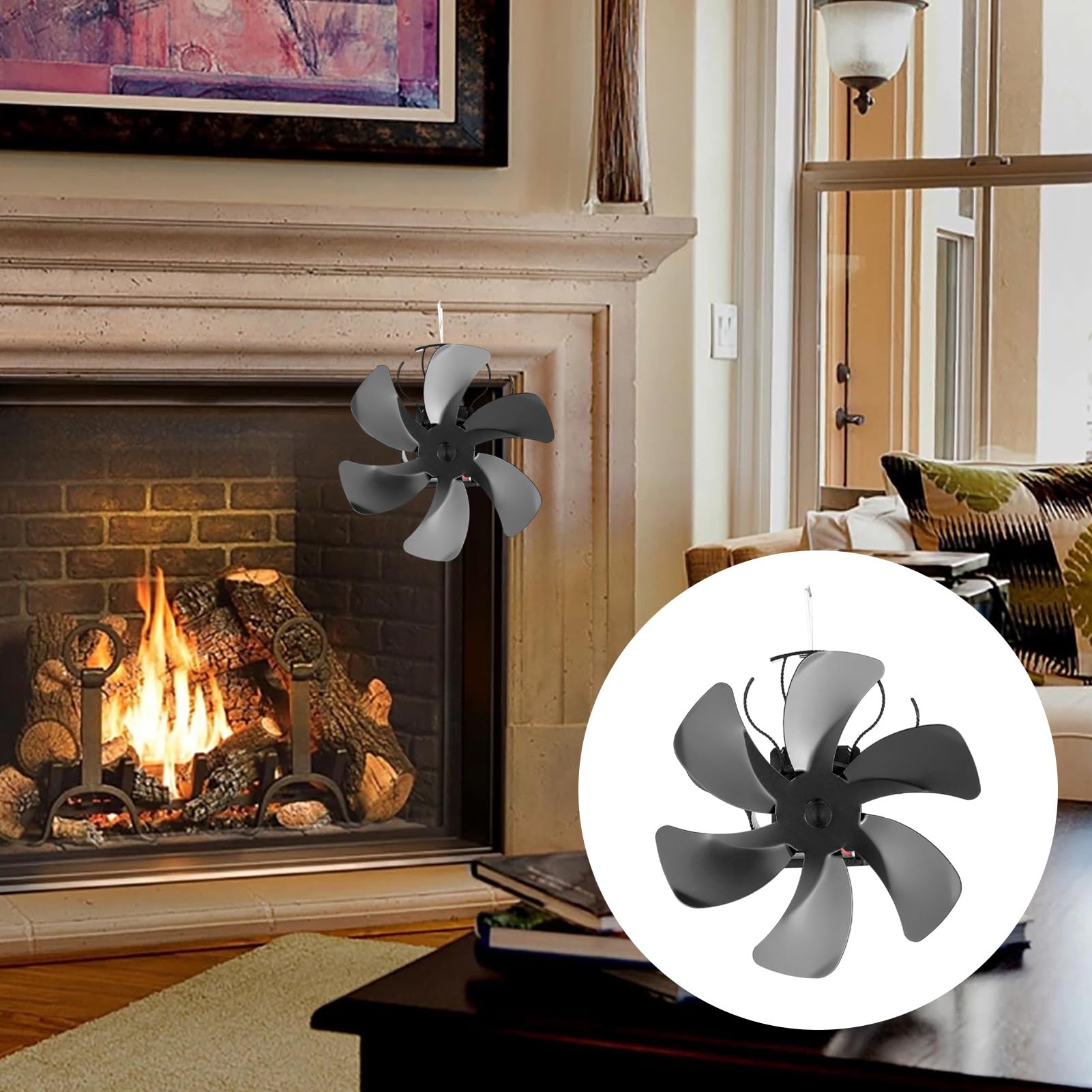 Ventilatore Per Stufa A Legna Soffiante Silenzioso Compatto Di Risparmio | Ventilatore Termico Per A Legna Autoalimentato Uso Interno Casa Cabina Soggiorno Inverno