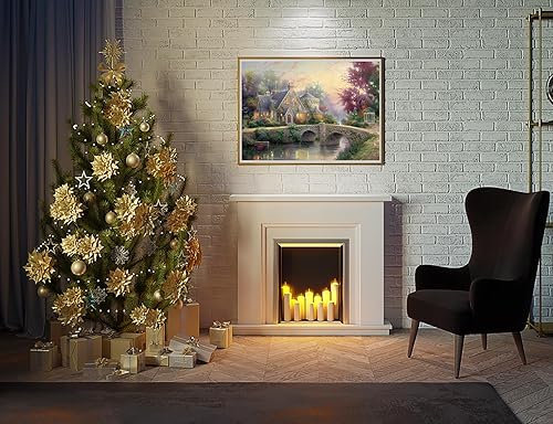 Miniatura 2 de Paquete de 2 rompecabezas de 1000 piezas para la capilla de Thomas-Kinkade, rompecabezas de Thomas para adultos de 1000 piezas en adelante,