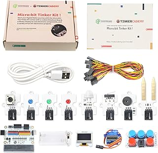 ELECFREAKS microbit Tinker Kit for Kid Micro:bit Sensor Starter Kit with 35 Projects, DIY Programming STEM kit with Basic Coding Electronics Modules and Wiki Tutorial(Without Micro:bit)