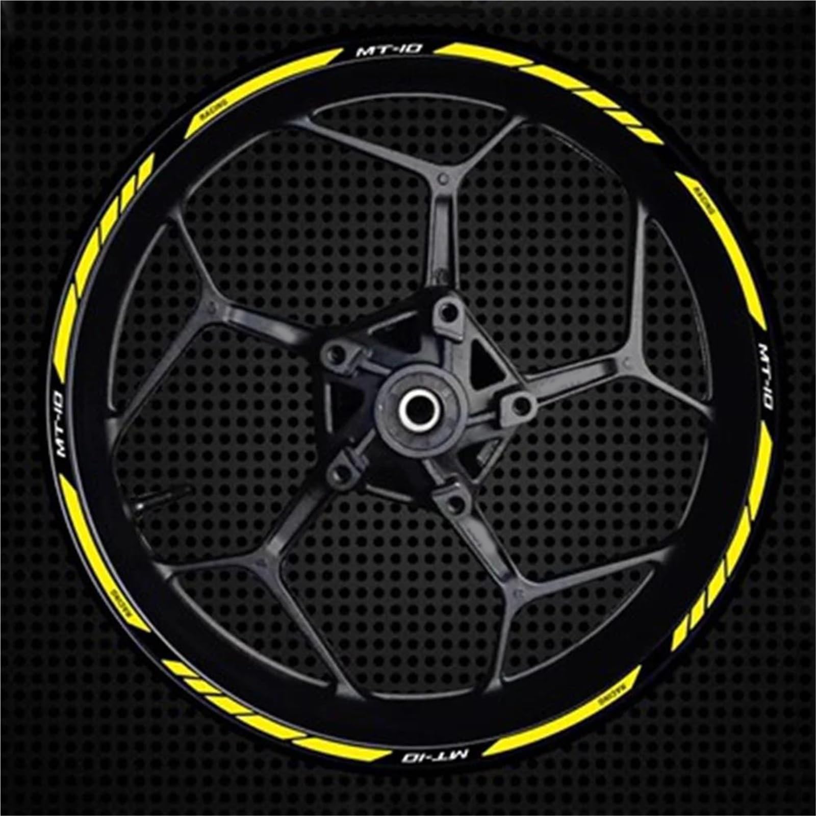Decorative Stickers Reflective Waterproof Sticker for Y-AMAHA MT-10 MT10 MT 10 2022 Motorcycle 17 Inch Wheel Hub Set Rim Decal Decoration(Yellow)