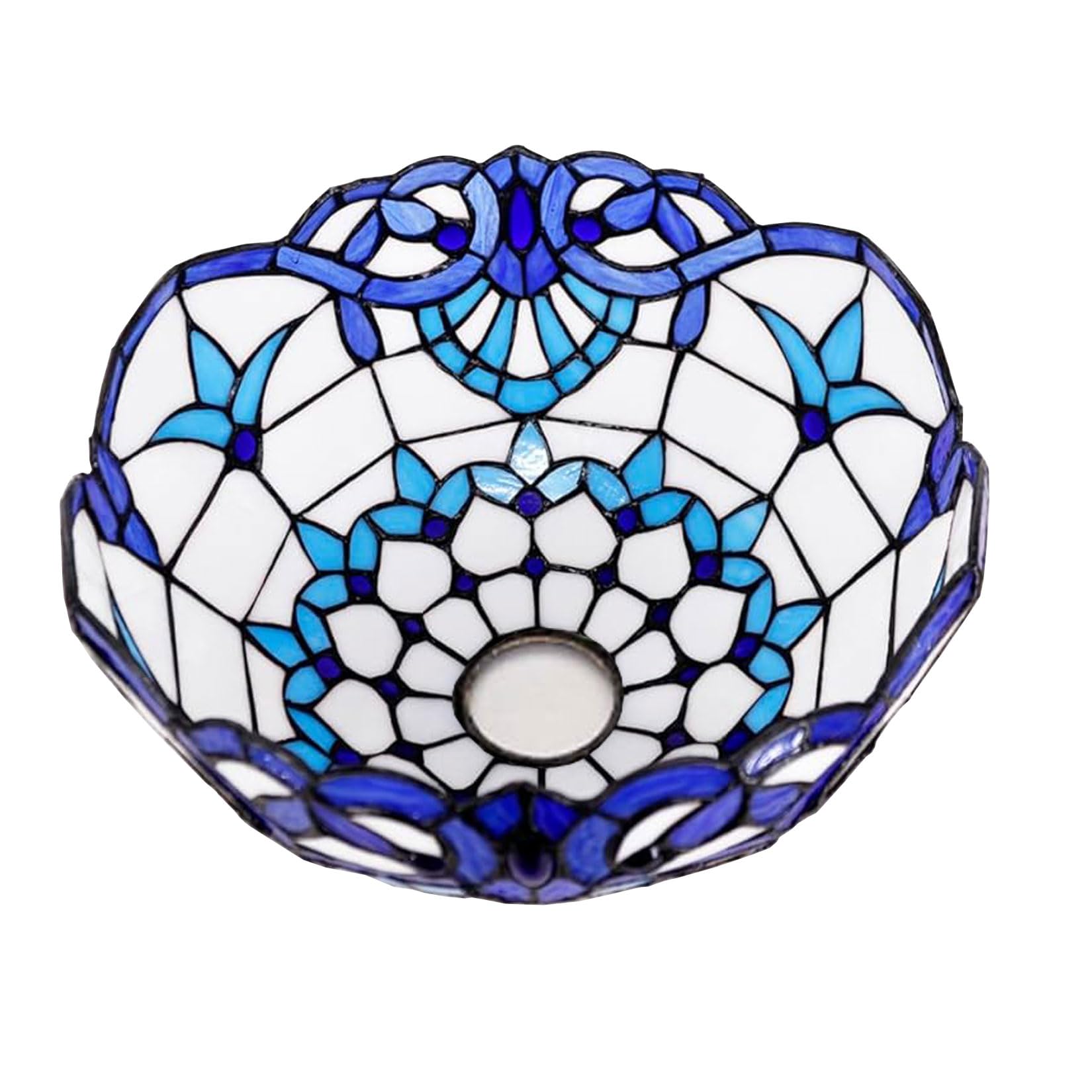 SaryEdge 12X7 Inch Stained Glass Lamp Shade Replacement Only Tiffany Style Lampshades Antique Light Cover Suitable For Use With Arched Floor Lamp Torchiere Lamp Table Lamp Pendant Ligh，Baroque