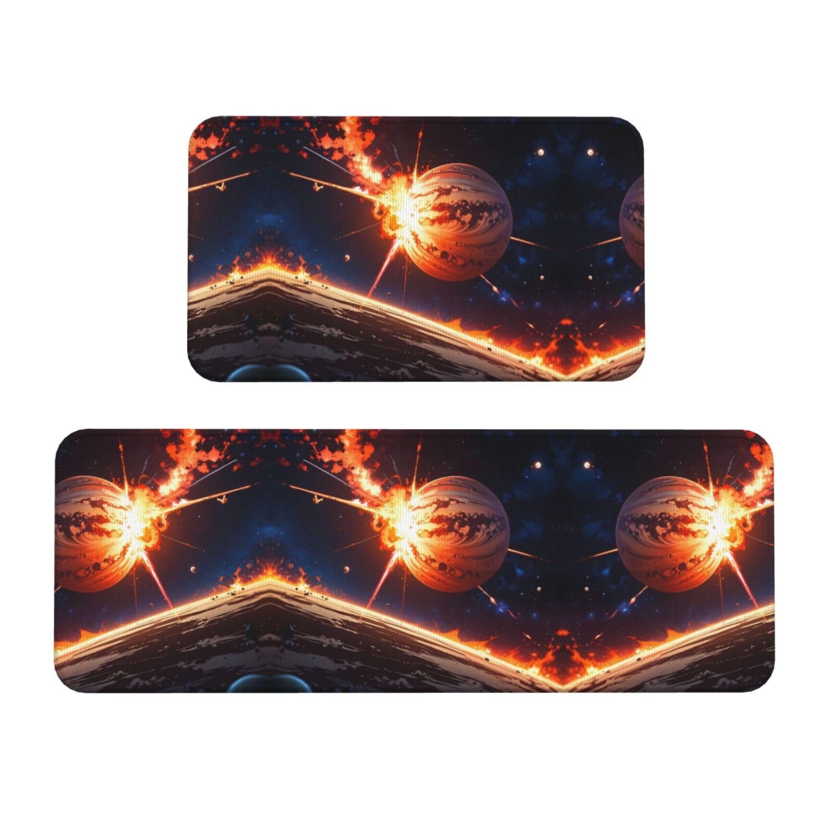 Alfombrillas antideslizantes para cocina y lavandería Planetary Destruction, pack de 2 unidades