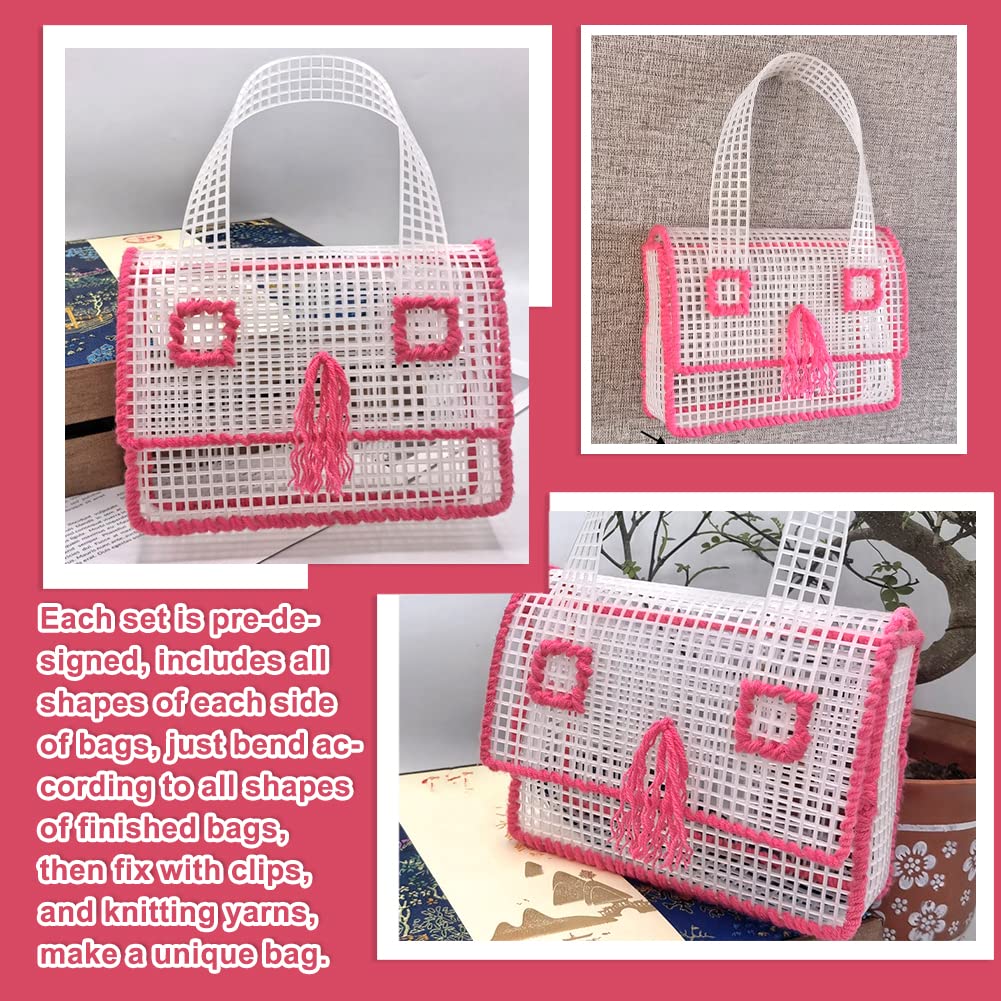 YZROHYI 6 Pezzi Rete Canvas Per Borse 30 X 20 CM,Fogli di Rete Plastica per Borse Uncinetto,Griglia per Borse Fai Da Te,Cross Stitch Plastic Canvas Punto Croce,Rete in Plastica per Ricamo per