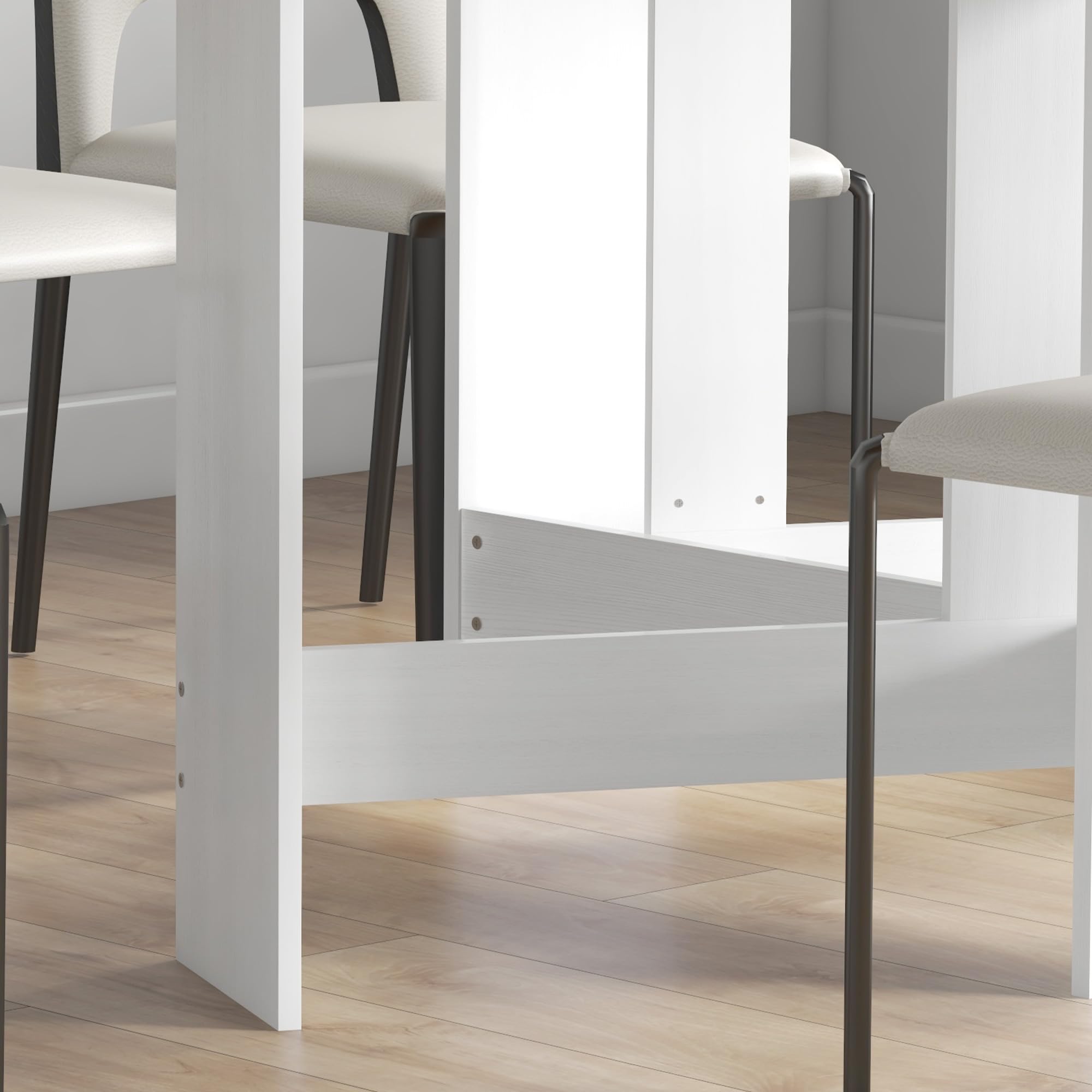 HOMCOM Tavolo da Pranzo Pieghevole, 163x80 cm Scrivania Richiudibile Salvaspazio con 2 Ribalte Ovale per 6 Persone, Tavolo Cucina a Ribalta, Ideale per Soggiorno, Casa, Ufficio, Bianco