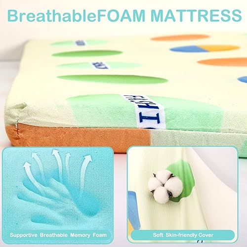 Miniatura 6 de Colchón actualizado 2025 de 38 x 26 pulgadas, suave y firme de espuma prémium Pack N Play, sin olor, transpirable, cómodo, colchón portátil de
