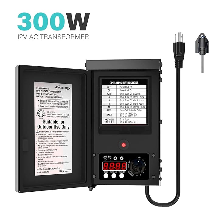 Buy Malibu Low Voltage Transformer 300 Watt for Outdoor Landscape