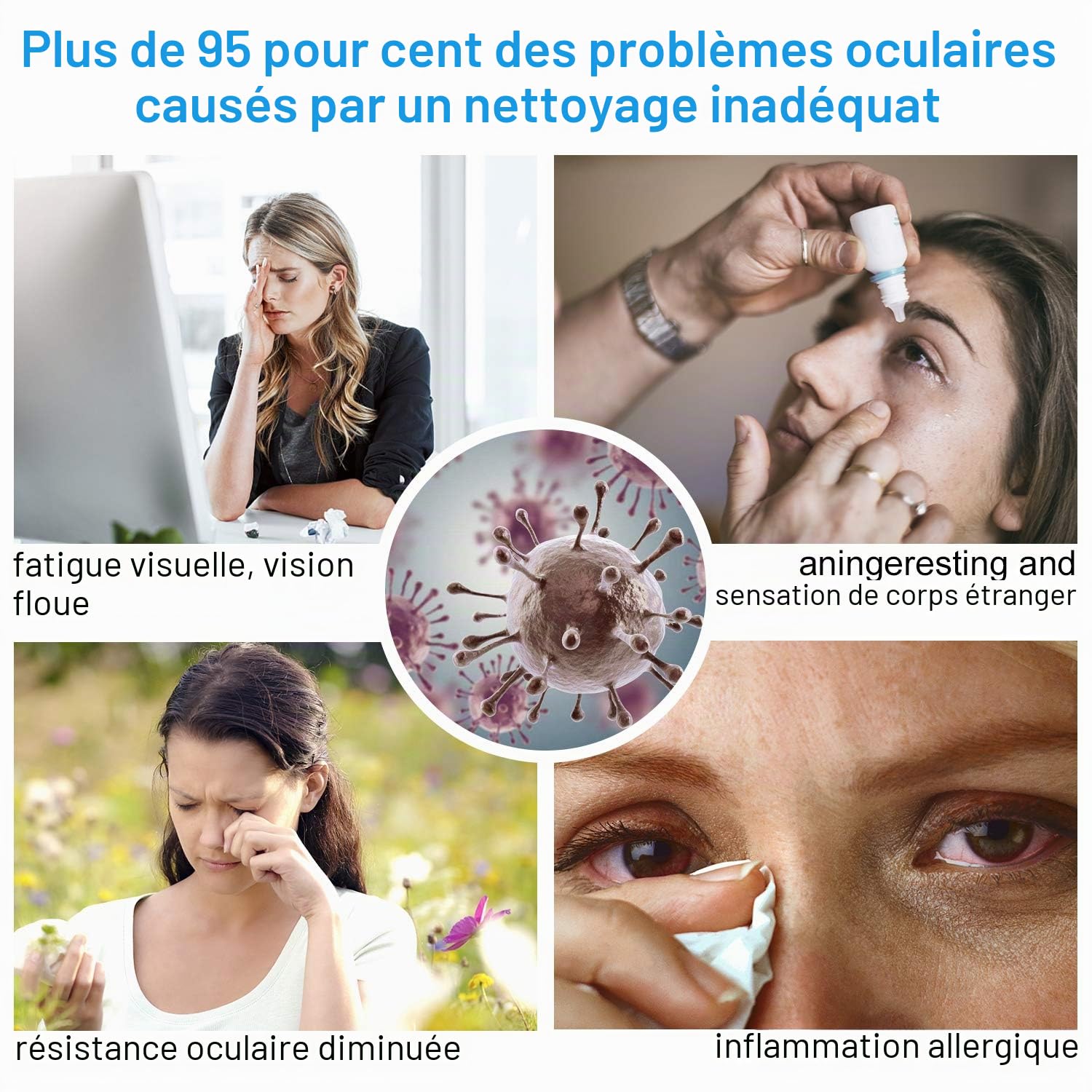 BlumWay Nettoyeur de lentilles de contact à ultrasons avec chargeur USB, lentille souple jetable Fit, lentille dure, lentille de contact, lentille colorée, lentille RGP & OK （Blanc）