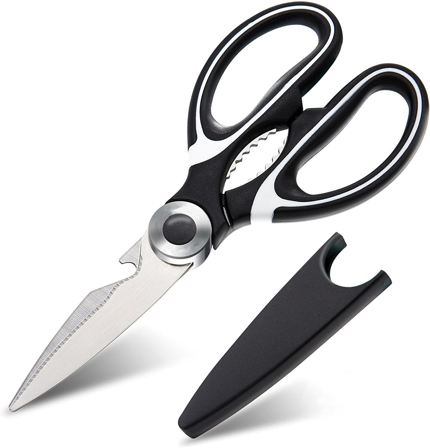 TICARE Kitchen Shears Multifunctional Heavy Duty Scissors Ultra Sharp Stainless Steel Shears for Chicken, Poultry, Fish, Vegetables and Bbq, Black