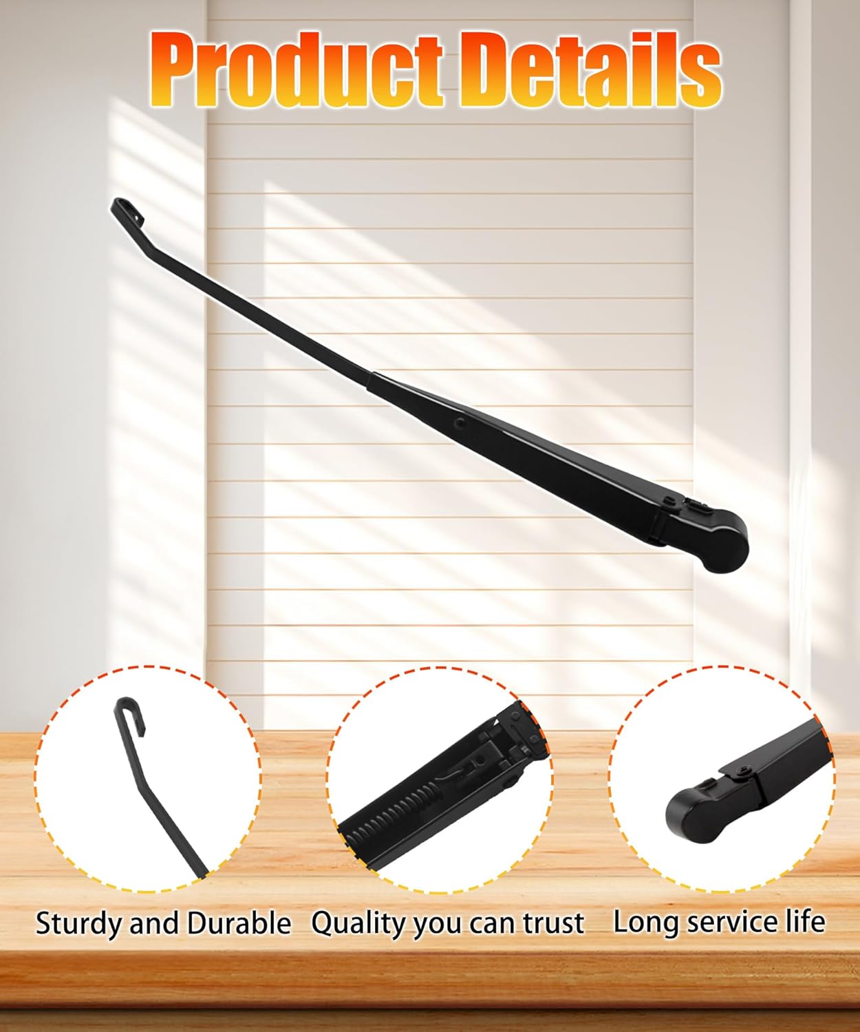 1 Pair Front Windshield Wiper Arm Replacement Kit Compatible With 91-99 Ford Bronco F150/F250/F350/F450, Left and Right Wiper Arm Replace 42631 F1TZ17526AA F4TZ17526A