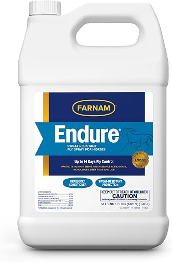 Farnam Endure Fly Spray for Horses, Sweat-Resistant, 128 oz, Gallon Refill