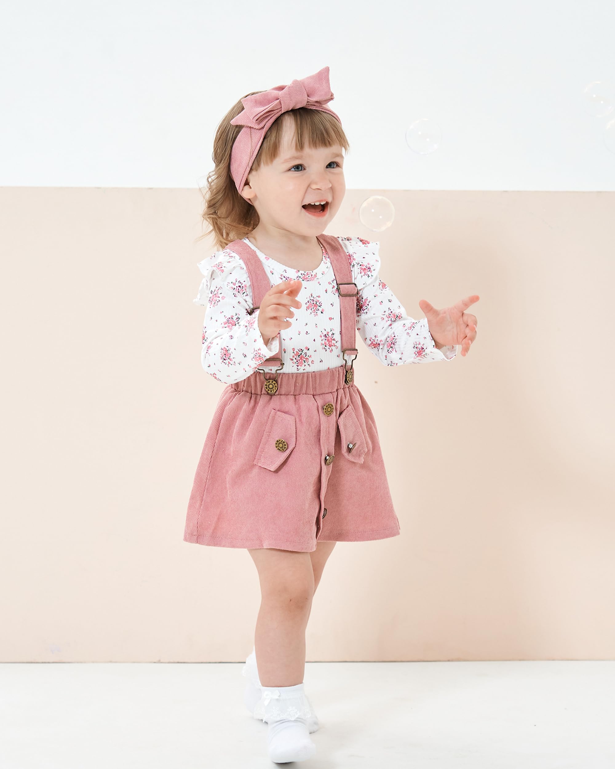 SODLON Baby Girl Clothes Outfit Toddler Infant Clothing Ruffle Top Pants Sets Gifts Outfits for Little Girls