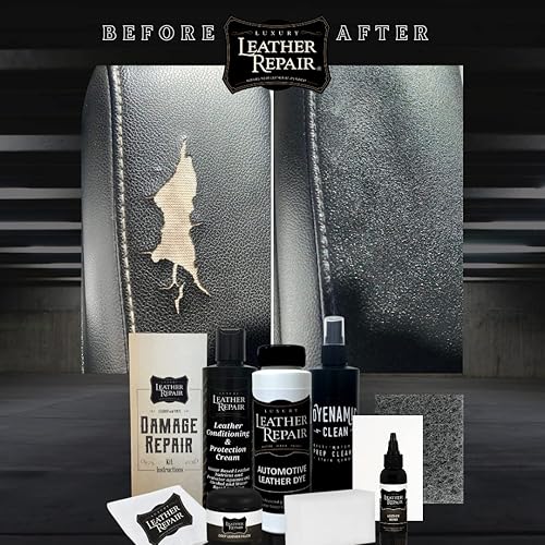 Miniatura 2 de Kit de reparación de cuero de lujo compatible con Ford Mercury Lincoln para interiores de vinilo de cuero  Repara agujeros, lágrimas, grietas y