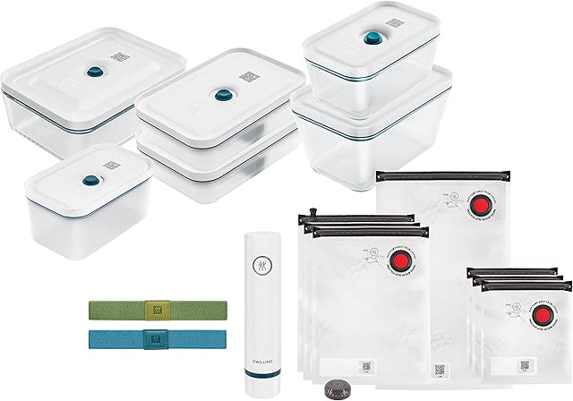 ZWILLING Fresh & Save Vacuum Starter Set, Glass, M/L, 16-pcs, La Mer