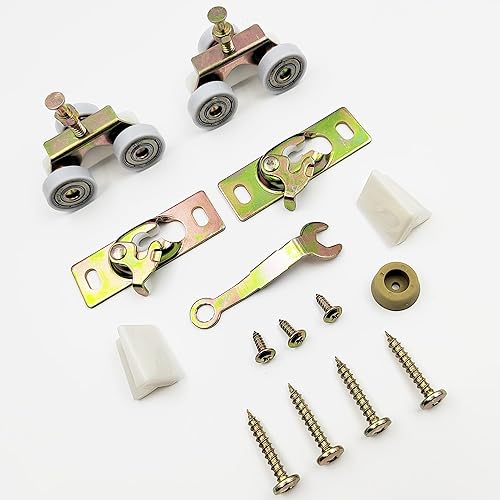 Percha de grado comercial para puerta de bolsillo compatible con Johnson Part #1125 y kit de herramientas Upgrades #1500, rodamiento de bolas de