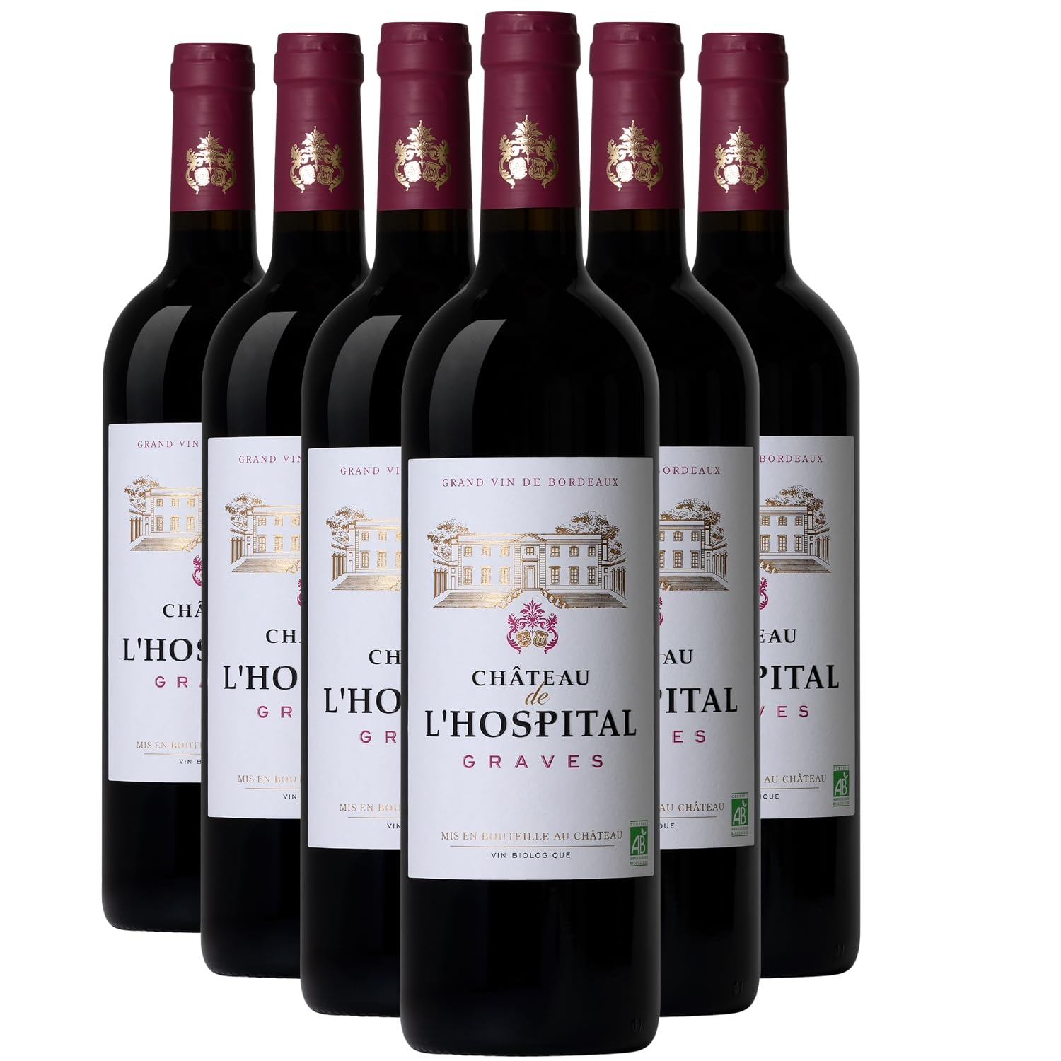 Château de l'Hospital Graves - Rouge 2019 - Vin Rouge de Bordeaux (6x75cl) BIO