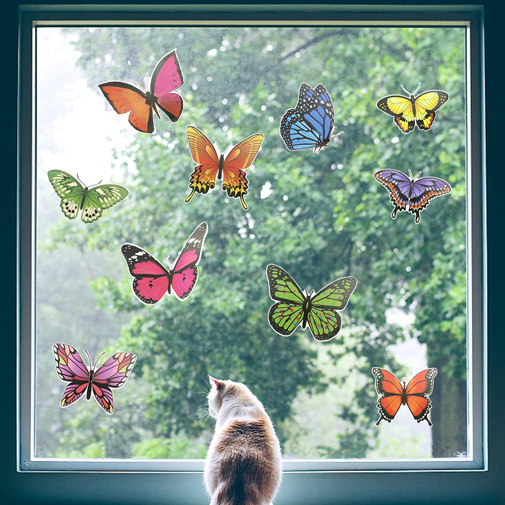 Evitar Golpes Pájaros Pegatinas De Colibrí Para Ventanas - 38 Unidades, Electrostaticas, Reutilizables, Anti-Colisiones De Pájaros 38 Unidades Decorativas