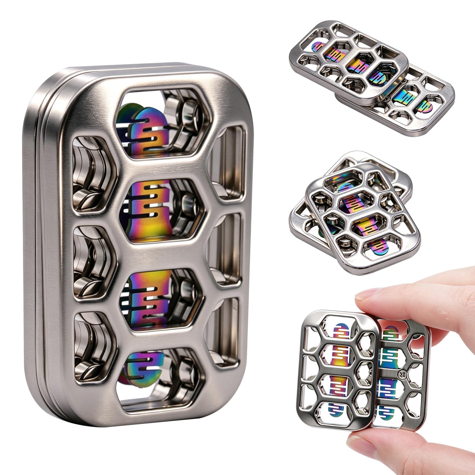 Fidget Slider para Adultos, Juguete Magnético Metálico,Slider Card ASMR, Gadget Táctil Antiestrés, Juguete para los Dedos Adecuado para el TDAH, para la Oficina, para Hombres y Mujeres