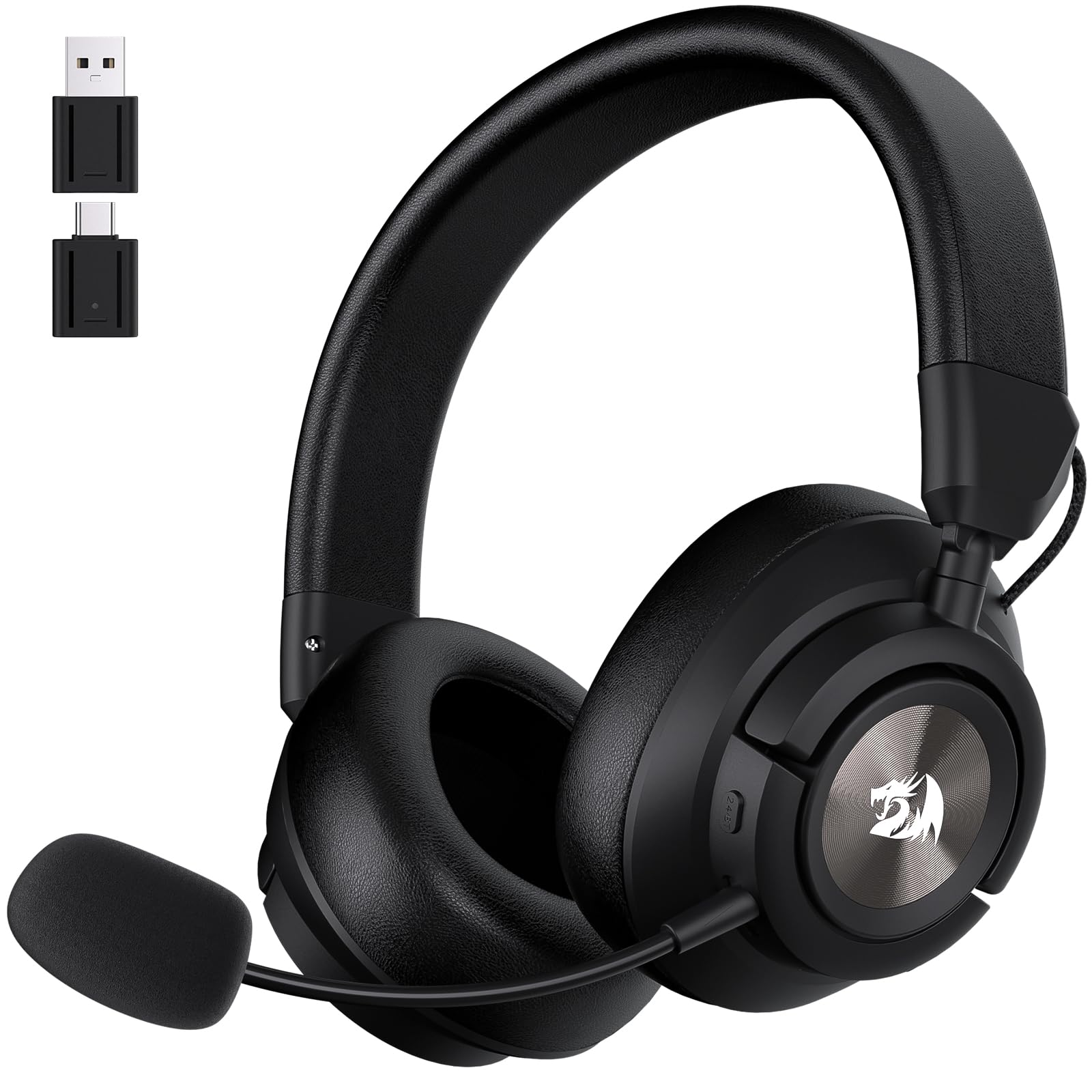 Redragon H889 Auriculares Gaming Inalámbricos 4 en 1 Audio 7.1 53mm | 2.4G BT USB 3.5mm Batería 51h Uso Mientras Carga Micrófono Desmontable PC PS5 NS Móvil