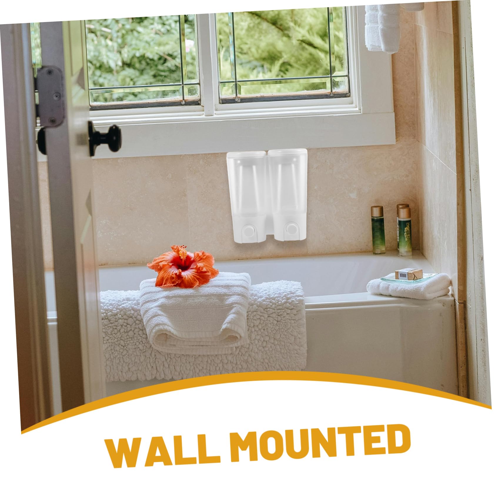 VOSAREA Distributeur de Savonnette Mural 400ml, Plastique, Pompe Souple à Pression, pour Shampoing et Savonnette, la Cuisine et Restaurant