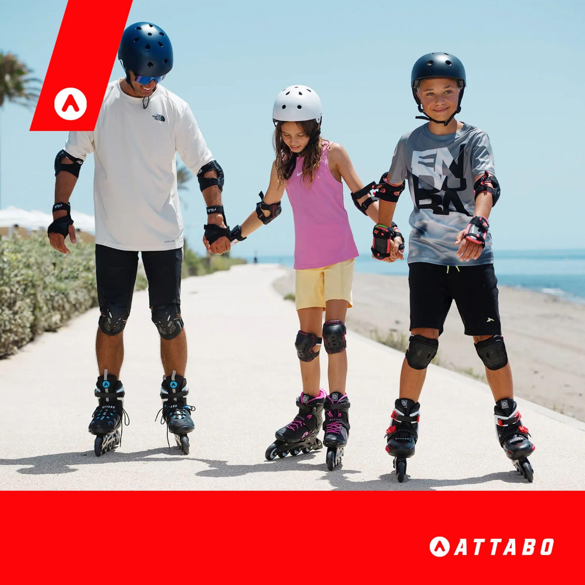 ATTABO Roller pour Enfants APX Taille 31-40 Ajustement Cinq Niveaux Roulements ABEC-7 Couche Dure Rail PP Roues PU Adhérentes Freinage Facile Ajustement Précis Couleur Noir/Blanc