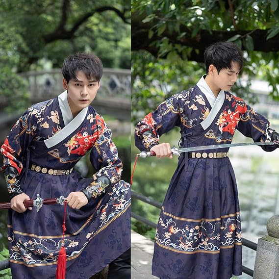 Men's Chinese Style Costume Traditional Ethnic Clothes Dress Ancient Cosplay Outfits