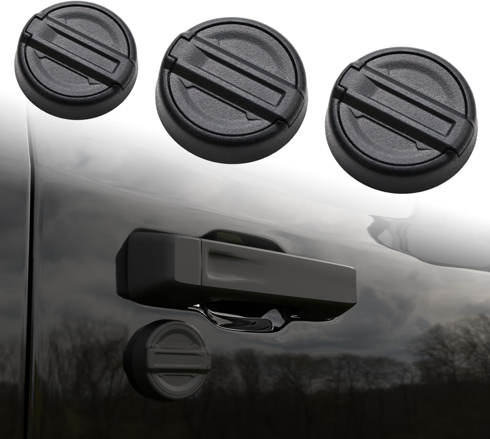 for Jeep Keyhole Covers, for 2018-2024 Jeep Wrangler JL & Gladiator JT, Door Lock Cover for Wrangler, Keyhole Cover 3Pcs,5 Years Warranty, Black