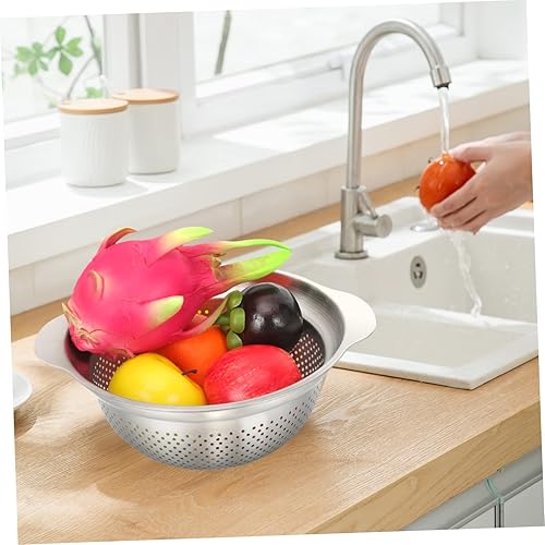 Miniatura 2 de Stainless Steel Vegetable Strainer Multi Purpose Colander for Cooking Washing Rice Fruits Capacity Design Kitchen Tool for Effortless Food
