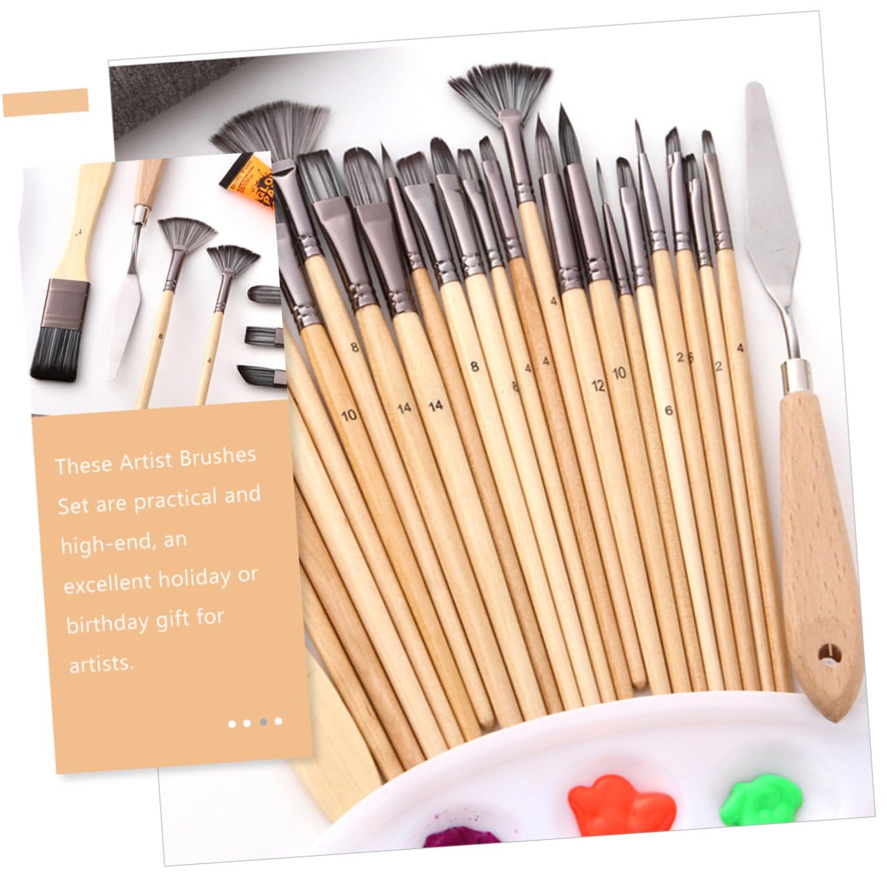 Juego de Pinceles para Pintar de Nailon 24 Piezas para Artistas