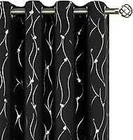 Vista 148 de BGment Room Darkening Curtains 95 Inches Long, Grommet Thermal Insulated Blackout Curtains with Wave Line and Dots Printed for Bedroom, 2 Panels