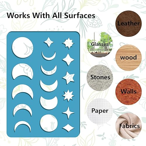 Miniatura 5 de GORGECRAFT 2 estilos de aretes de estrella, plantillas de forma de joyería de fase lunar, plantillas de diamante, plantillas de corte acrílico