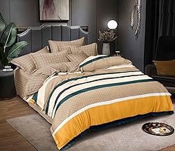 King Size Duvet Cover 90x100 Inches Glace Cotton Soft Bedding with Zipper Closure, for Blanket King Size, Double Blanket, Razai Double Bed, Comforter Cover- Yellow