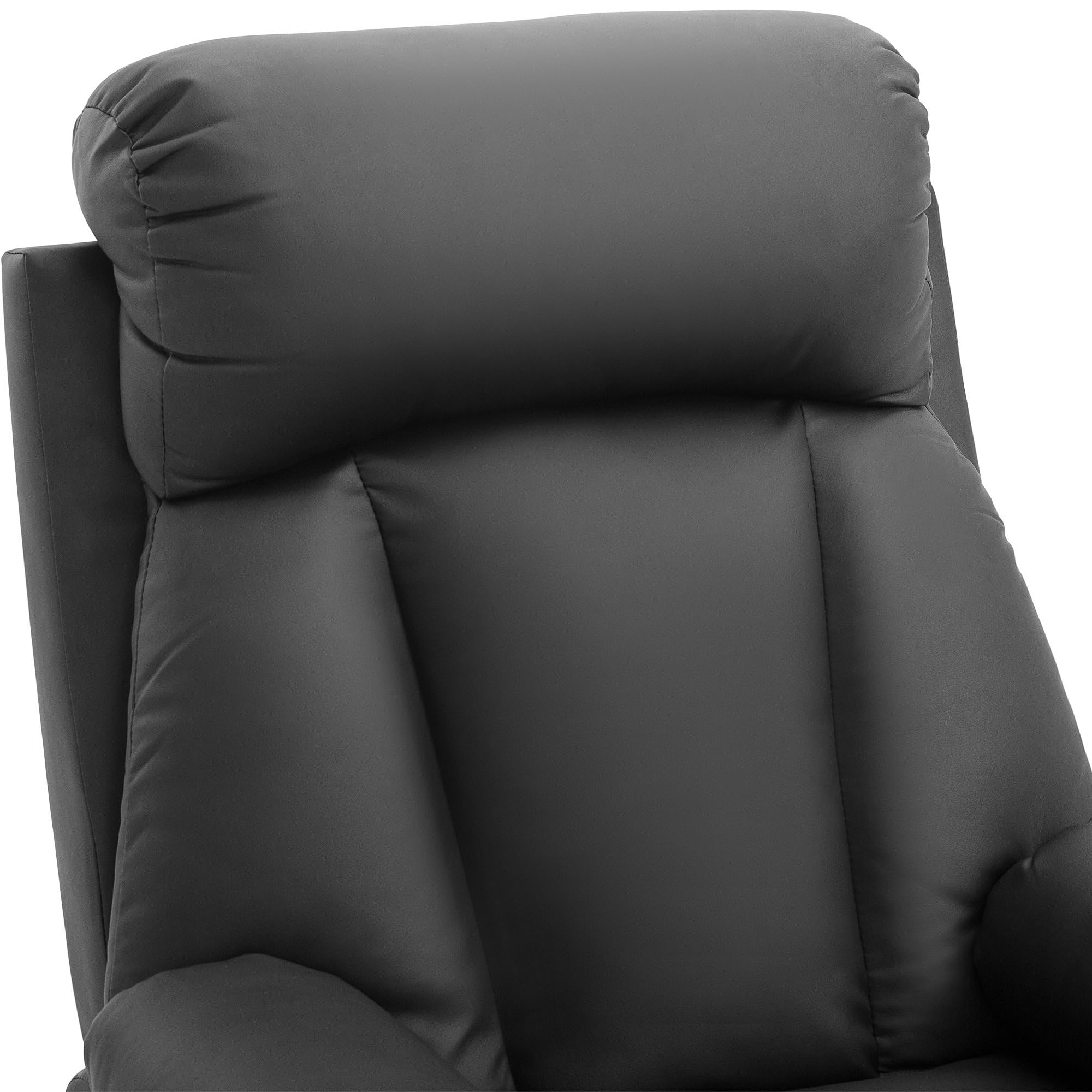 HOMCOM Sillón Relax Reclinable Tapizado en PU Butaca de Salón con Reposapiés Retráctil Respaldo Alto Resposabrazos y Asiento Acolchados Grueso 80x97x107 cm Negro