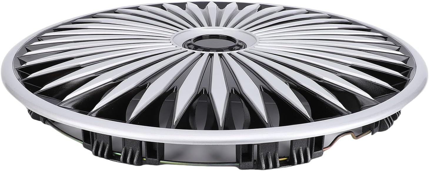 17 Inch Wheel Hub Caps, Stylish ABS Rim Covers with Impact Design for Most Cars and Trucks (Silver Black)
