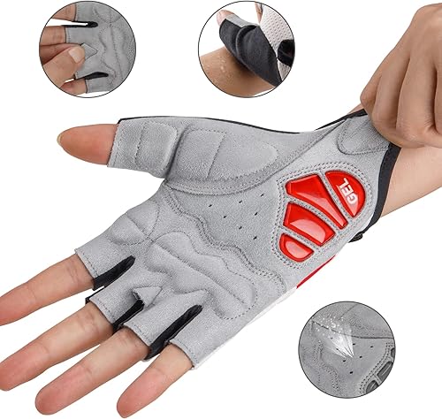 Miniatura 4 de Guantes de ciclismo para hombres y mujeres, guantes de bicicleta de carreteramontaña, antideslizantes, amortiguadores, acolchados, guantes de
