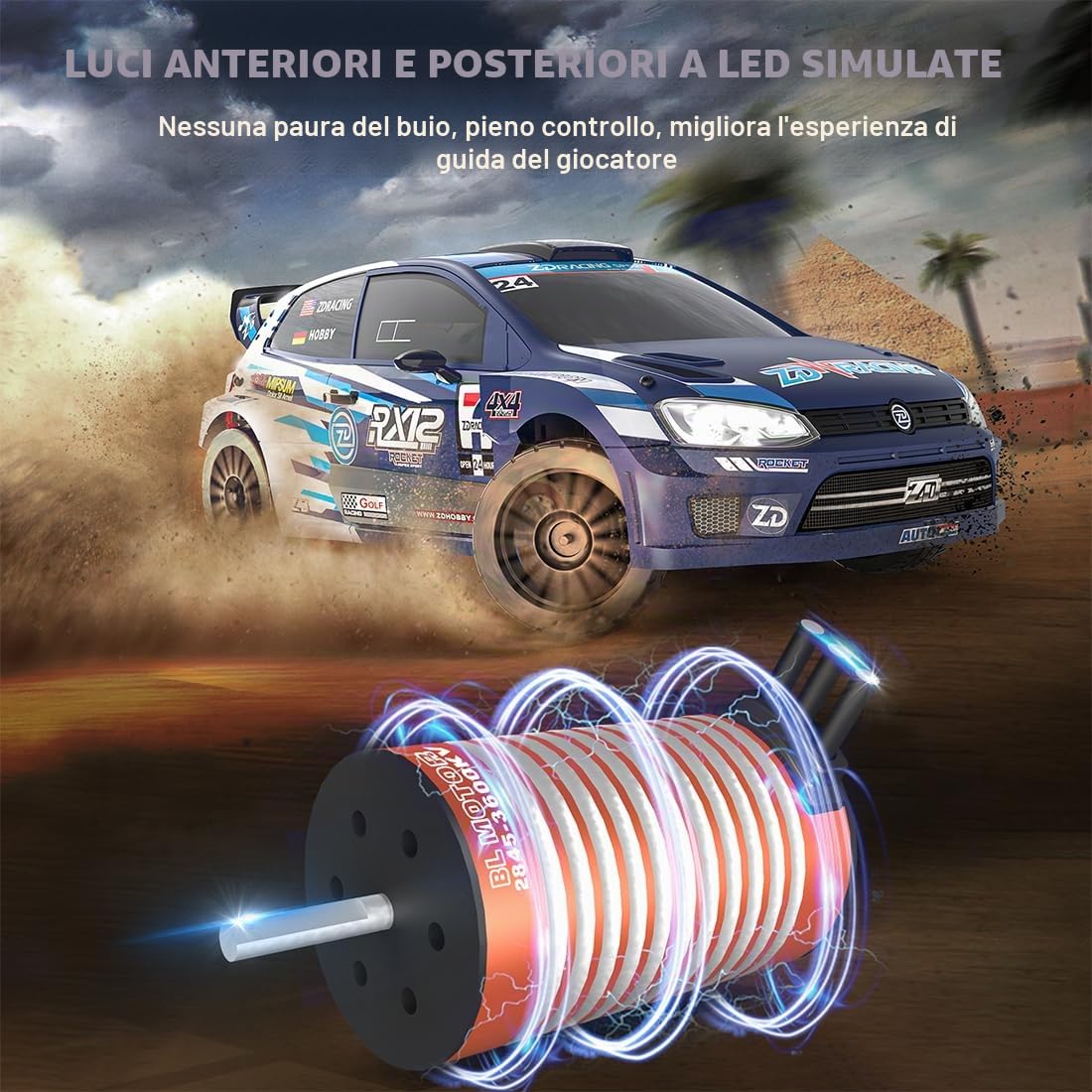 ZD Racing RX12 1/12 4WD Brushless Rally Car, prestazioni ad alta velocità su qualsiasi terreno, perfetto per gare con gli amici