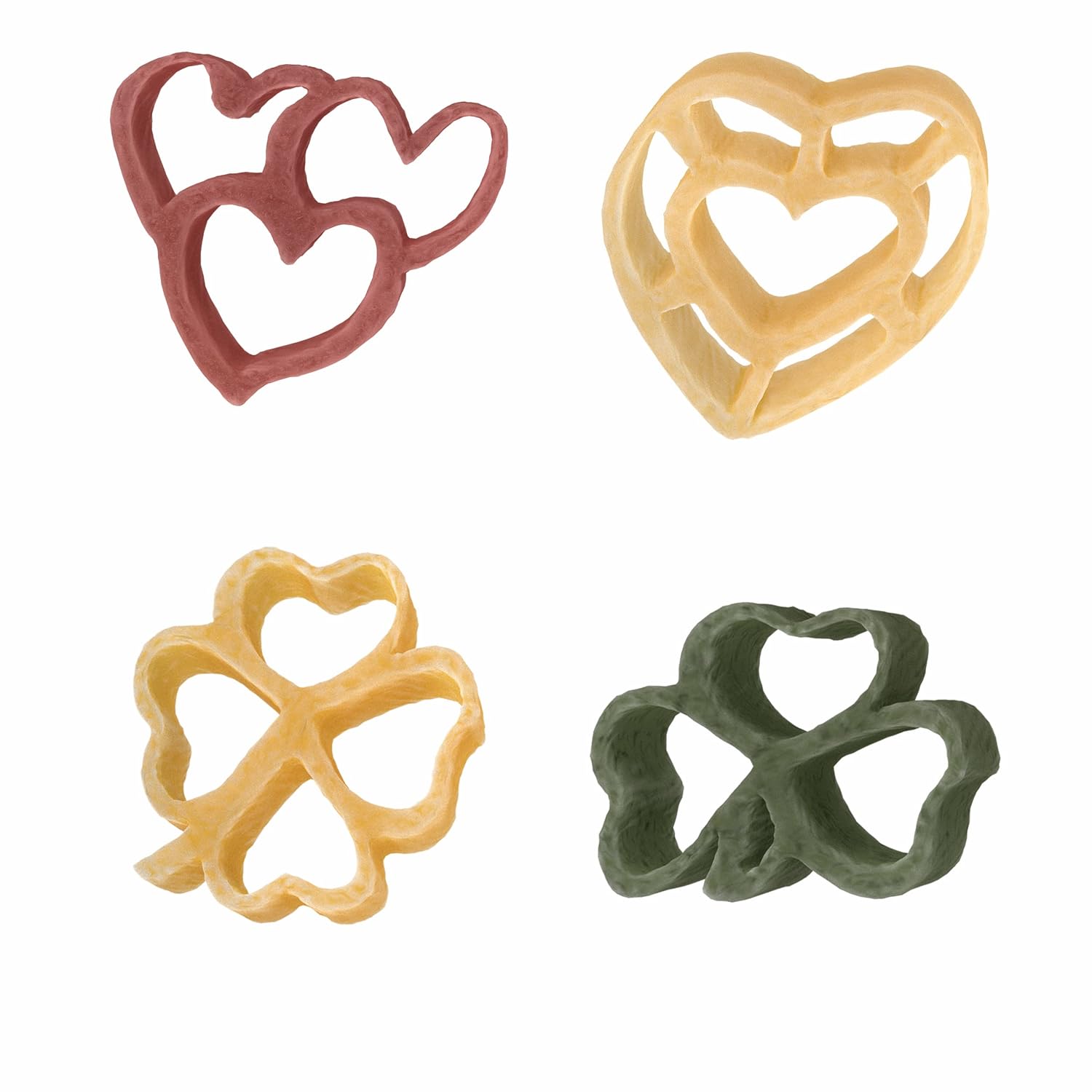 4 Pack: 2 Heart Pasta & 2 Good Luck Pasta