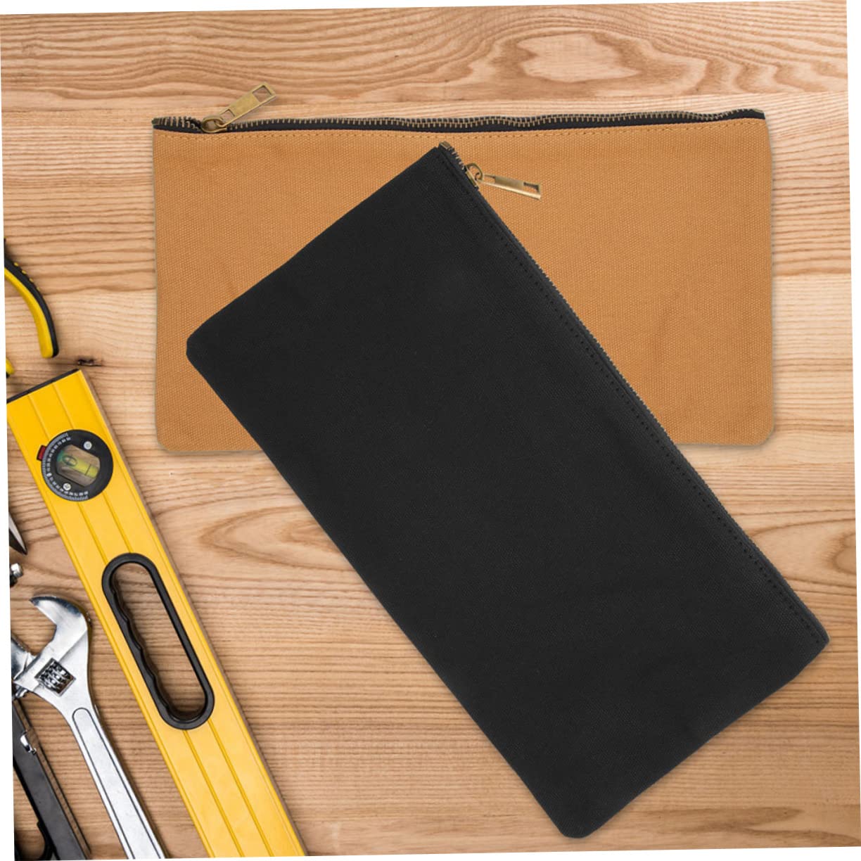 Bolsa de Herramientas Pequeña Cremallera, Lona Resistente, 4 Piezas | Oxford Cloth, Ligera y Fácil de Transportar, Plegable para Guardado, Formato Compacto para Organización