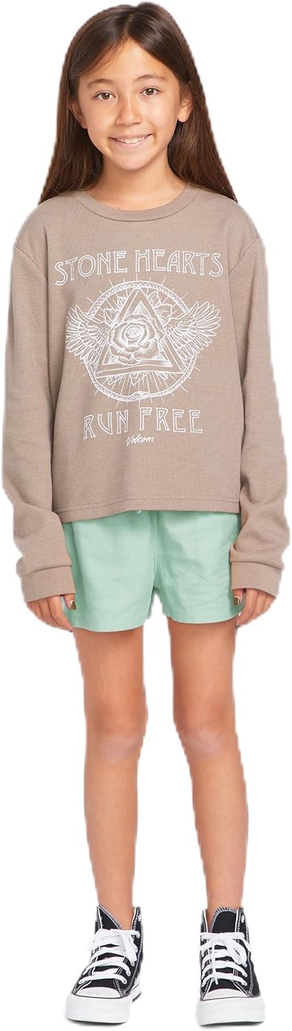 Volcom Girls Long Sleeve Thermal Shirt Large Moondust