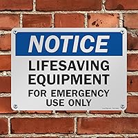 Vista 5 de SmartSign Letrero de "Aviso - Equipo de salvamento, solo para uso de emergencia" Aluminio de 10 x 14 pulgadas