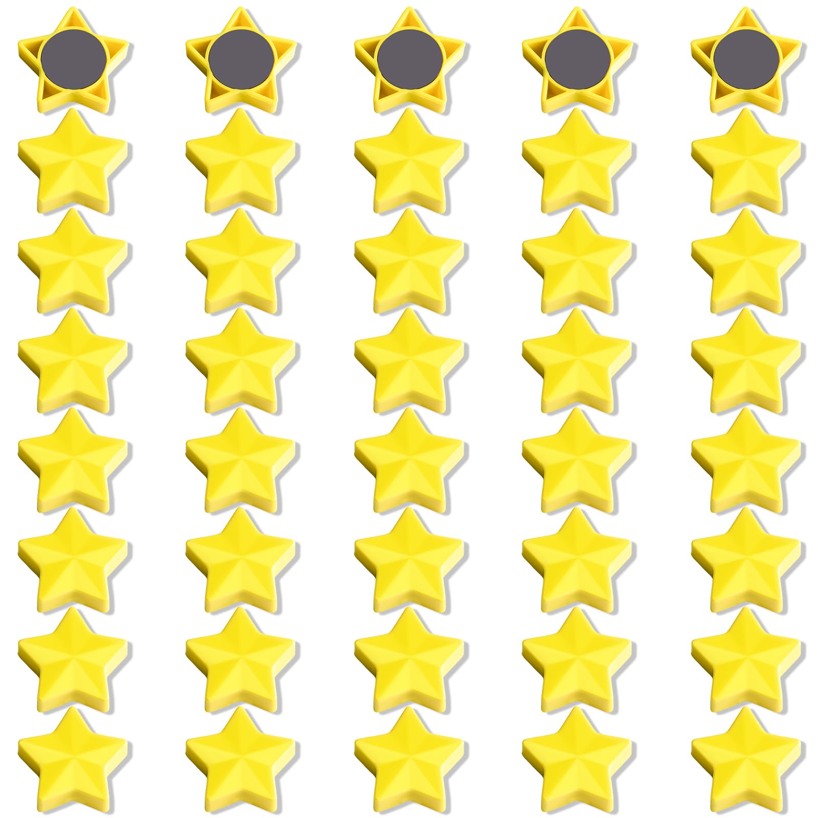 QOJOPU Fridge Magnets - 40PCS Strong Magnet Small Magnets Heavy Duty for Crafts, Cute Decorative Whiteboard Magnets for Adults, Mini Star Magnet for Notice Board, Kitchen, Office & Classroom - Yellow