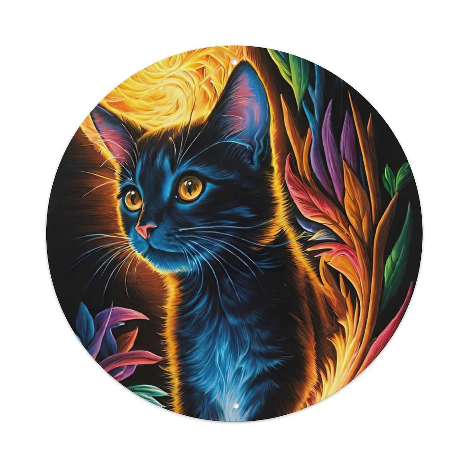 Animal Artwork Kitten in The Forest Metal Tin Sign