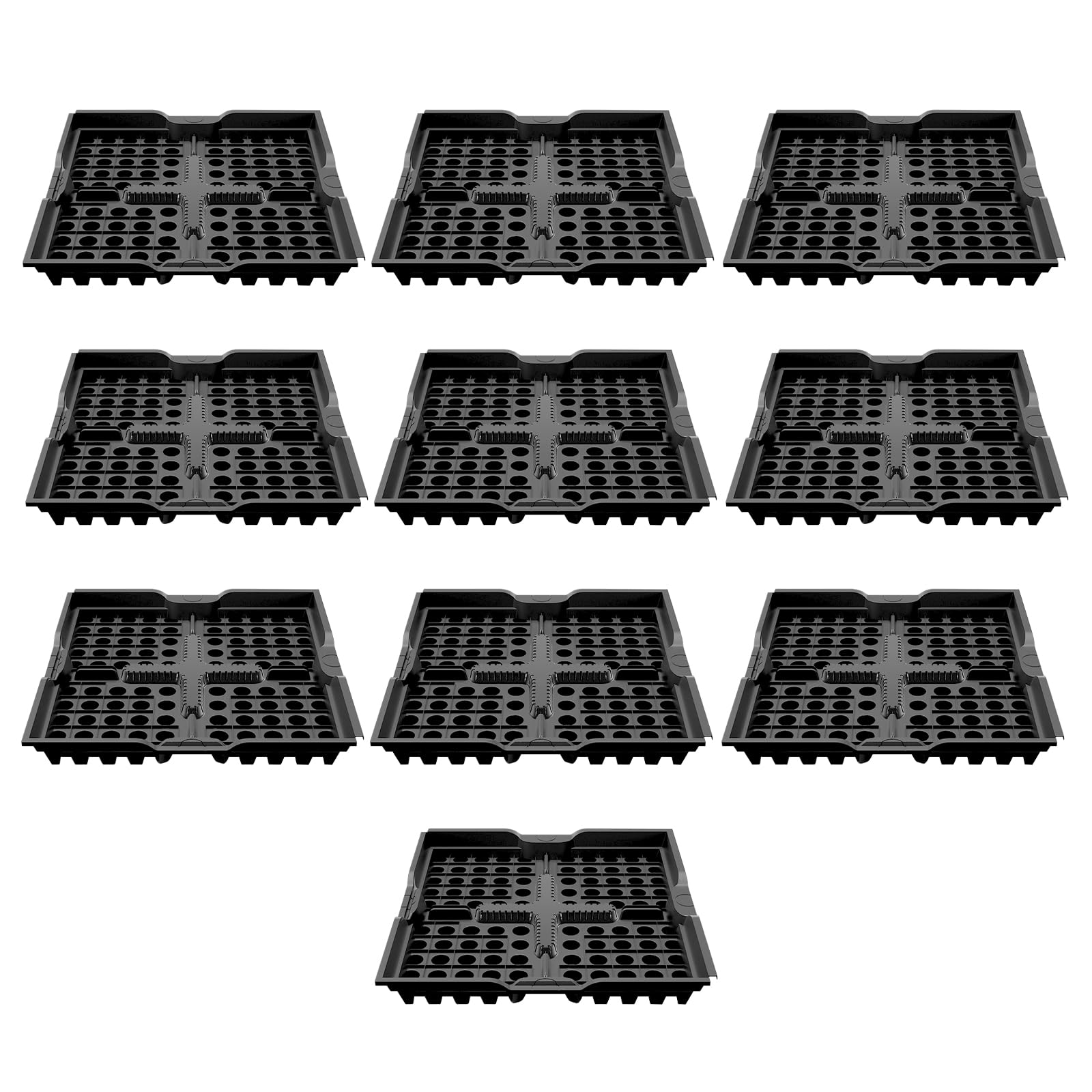 Pflanzen Anzuchtschalen, Profi Gärtnerbox Pflanzschale Pikierschale 4/10 Stück Pflanzschalen für Anzucht 50X50X7CM Treibhaus Anzuchtschale für Pflanzen,Kräutern,Blumen,Gemüse und Obst (10)