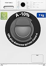 Lave-linge frontal FIRST ONE FLL71200WH - 7 Kg - 1200 tr/mn - 16 programmes - Eco - Intensif - Rapide – Très Faible conso Classe A-10%
