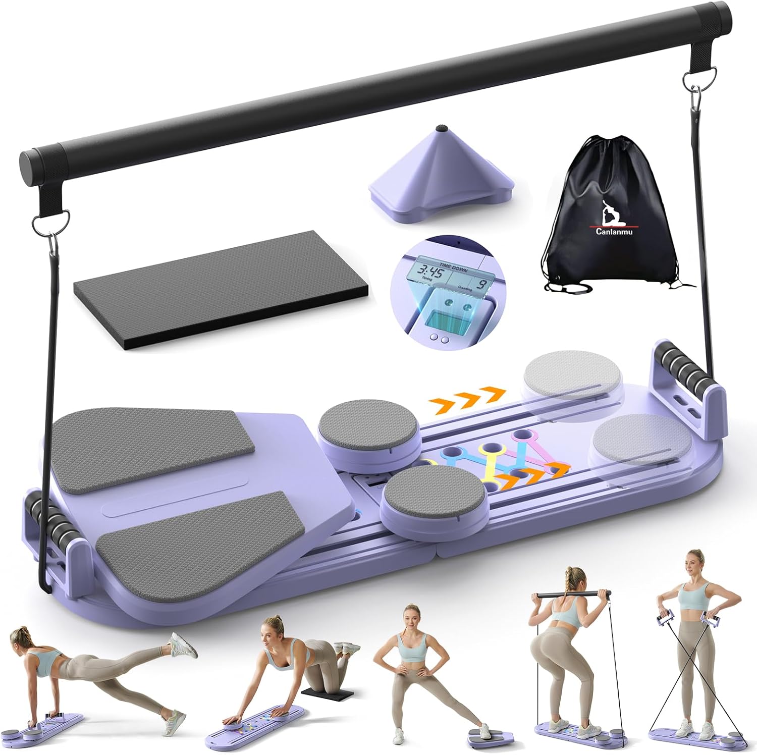 Pilates Board,Multifunctional Rebound Abdominal Board,Foldable Pilates Reformer Set, Ab Core Trainer Machine,Ab Exercise Board,Abs Workout Equipment for Women Home Gym Equipment Pilates Board,Multifunctional Rebound Abdominal Board,Foldable Pilates Reformer Set, Ab Core Trainer Machine,Ab Exercise Board,Abs Workout Equipment for Women Home Gym Equipment
