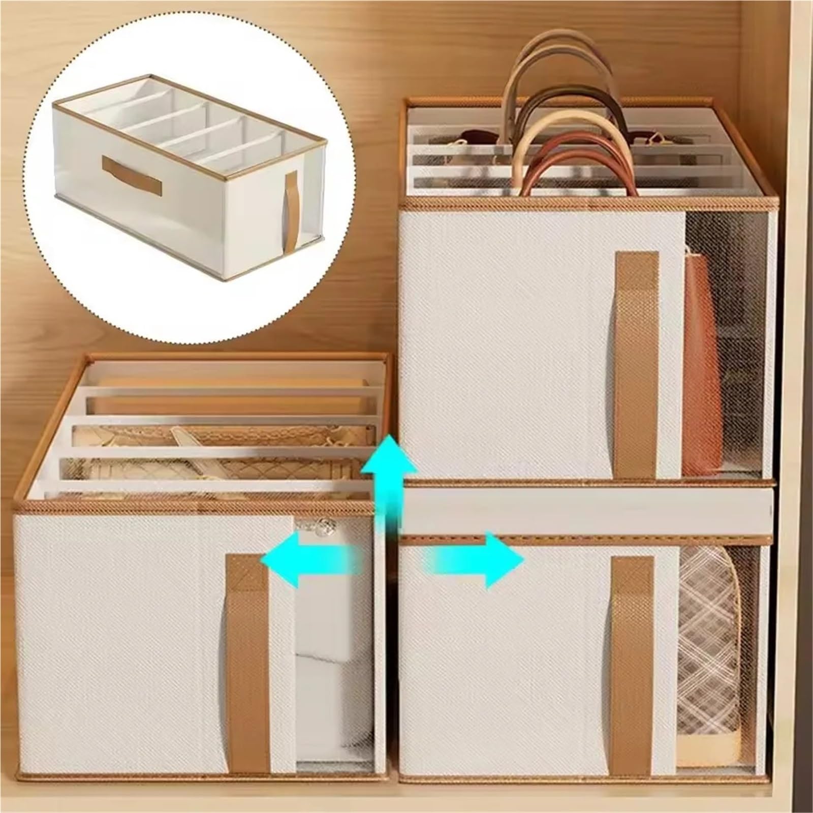 Organizador Armario 1-2PCS/Pack Estuche de almacenamiento bolso plegable Caja organizadora for ahorrar espacio