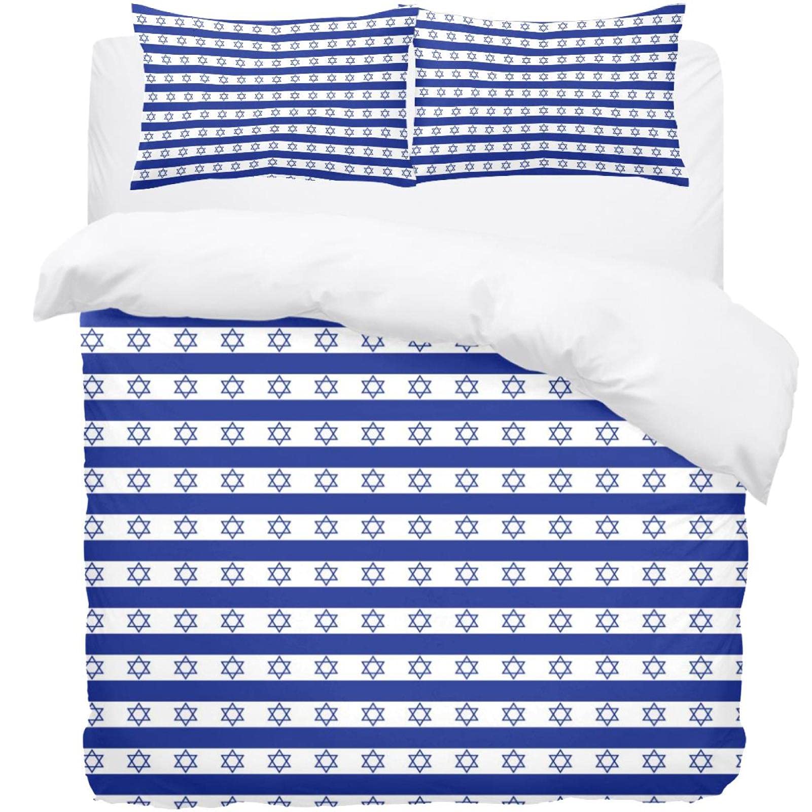 Housse de couette lit simple bleu pour remplacer le linge usé par un motif étoiles tendance