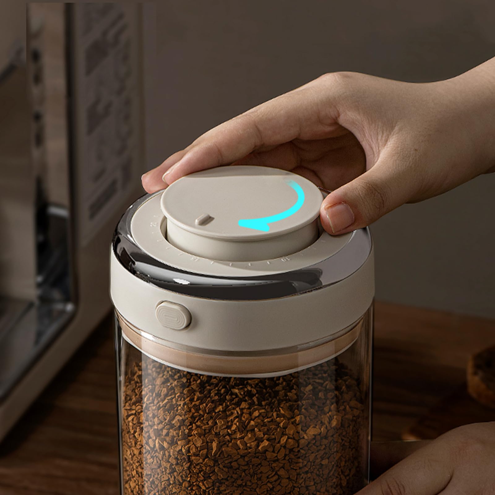 Contenitore per chicchi di caffè con valvola unidirezionale, coperchio ermetico, datario, per caffè e altri alimenti, contenitore per caffè e altri alimenti, contenitore per caffè in vetro