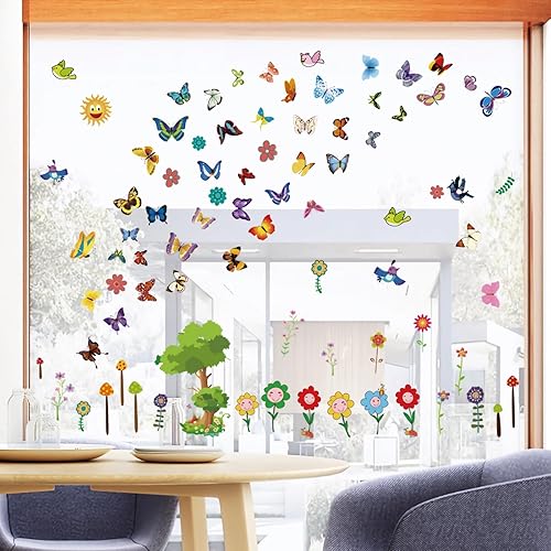 Miniatura 3 de Calcomanías de ventana de primavera, calcomanías de mariposa para ventana, calcomanías para oficina, hogar, fiesta