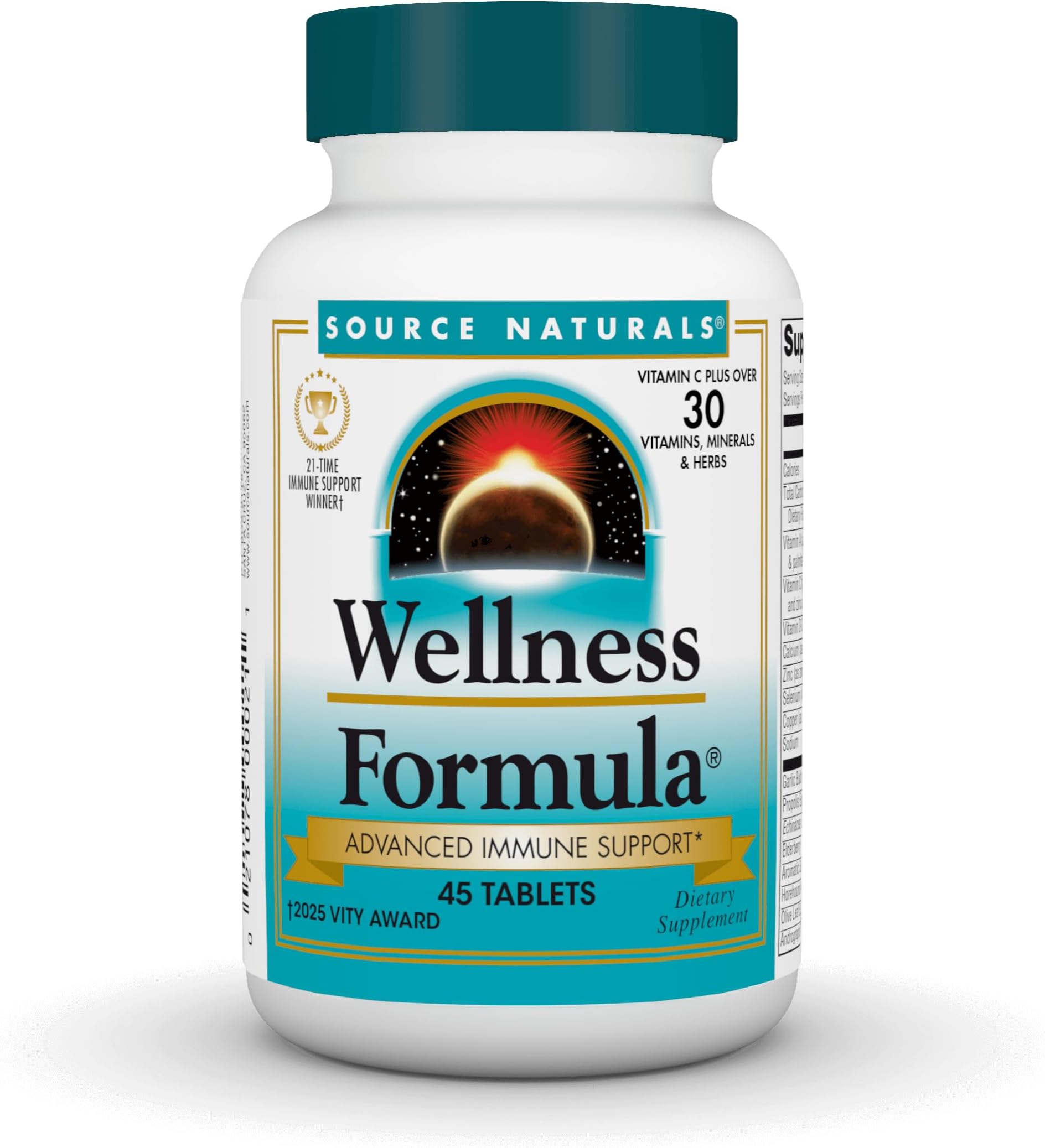 Wellness Formula Bio-Aligned Vitamins & Herbal Defense - Immune System Support Supplement & Immunity Booster - 45 Tablets